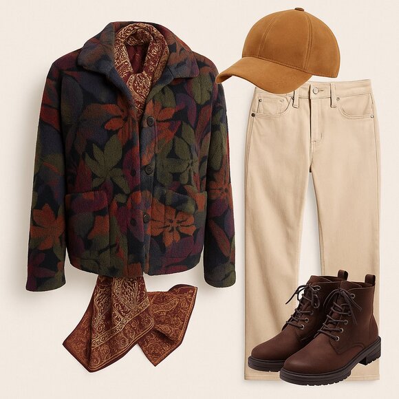 Vintage Kellysport Floral Fleece Jacket – Made in Canada - Picture 2 of 9